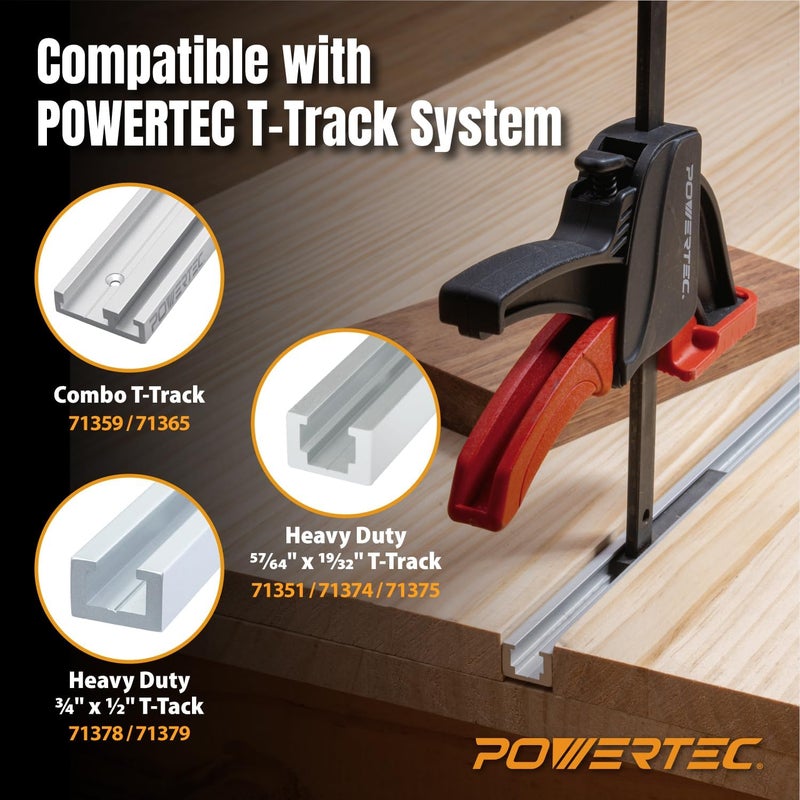 POWERTEC 2 PK Tracksaw Track Guide Rail Clamp, 8-3/4 Inch Quick Release Clamps for Circular Saw Guide Rail System, Woodworking, 71423V - Image 4